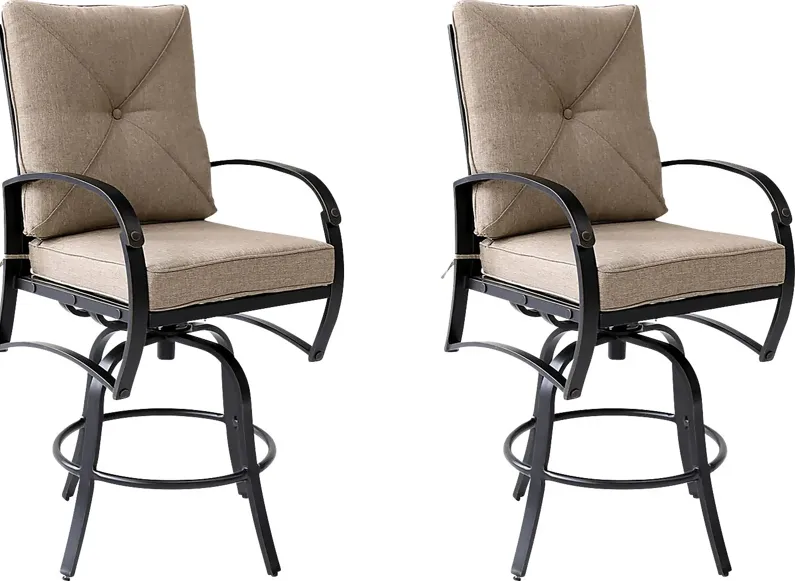 Outdoor Esmerie Beige Barstool, Set of 2