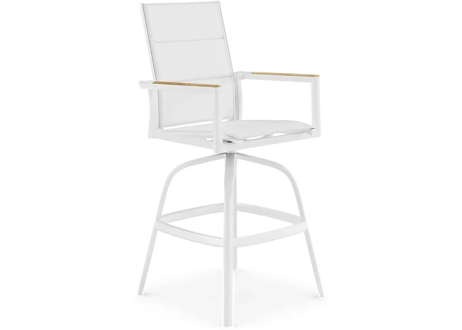 Solana White Outdoor Swivel Barstool