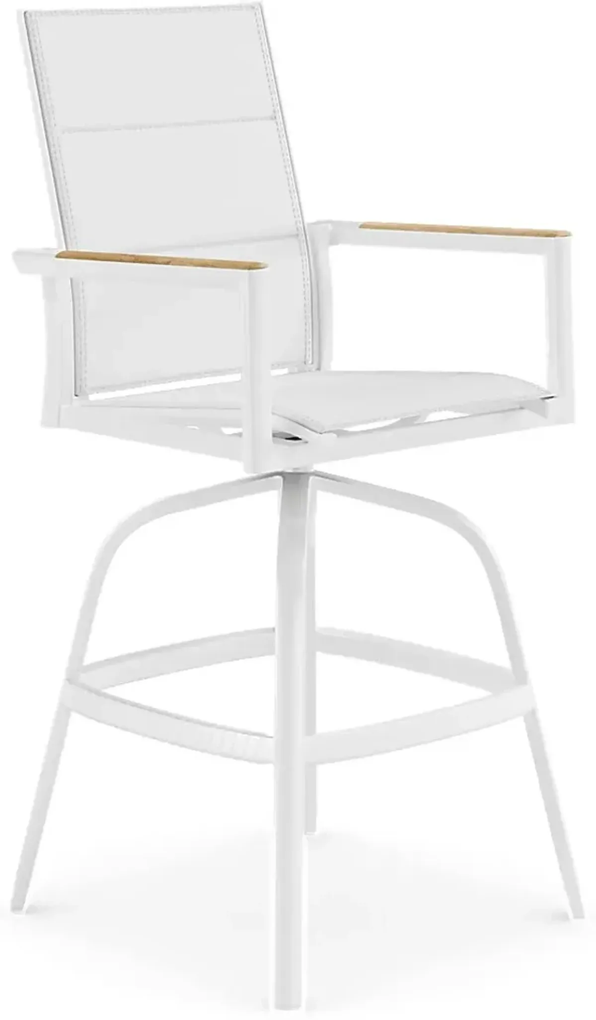 Solana White Outdoor Swivel Barstool