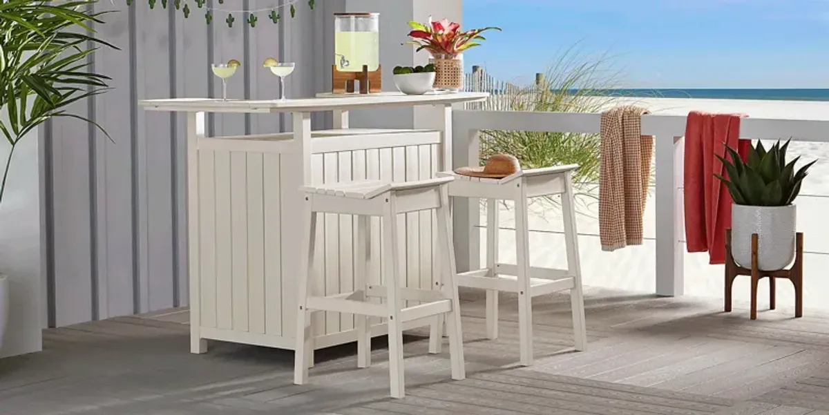 Addy White Outdoor Barstool