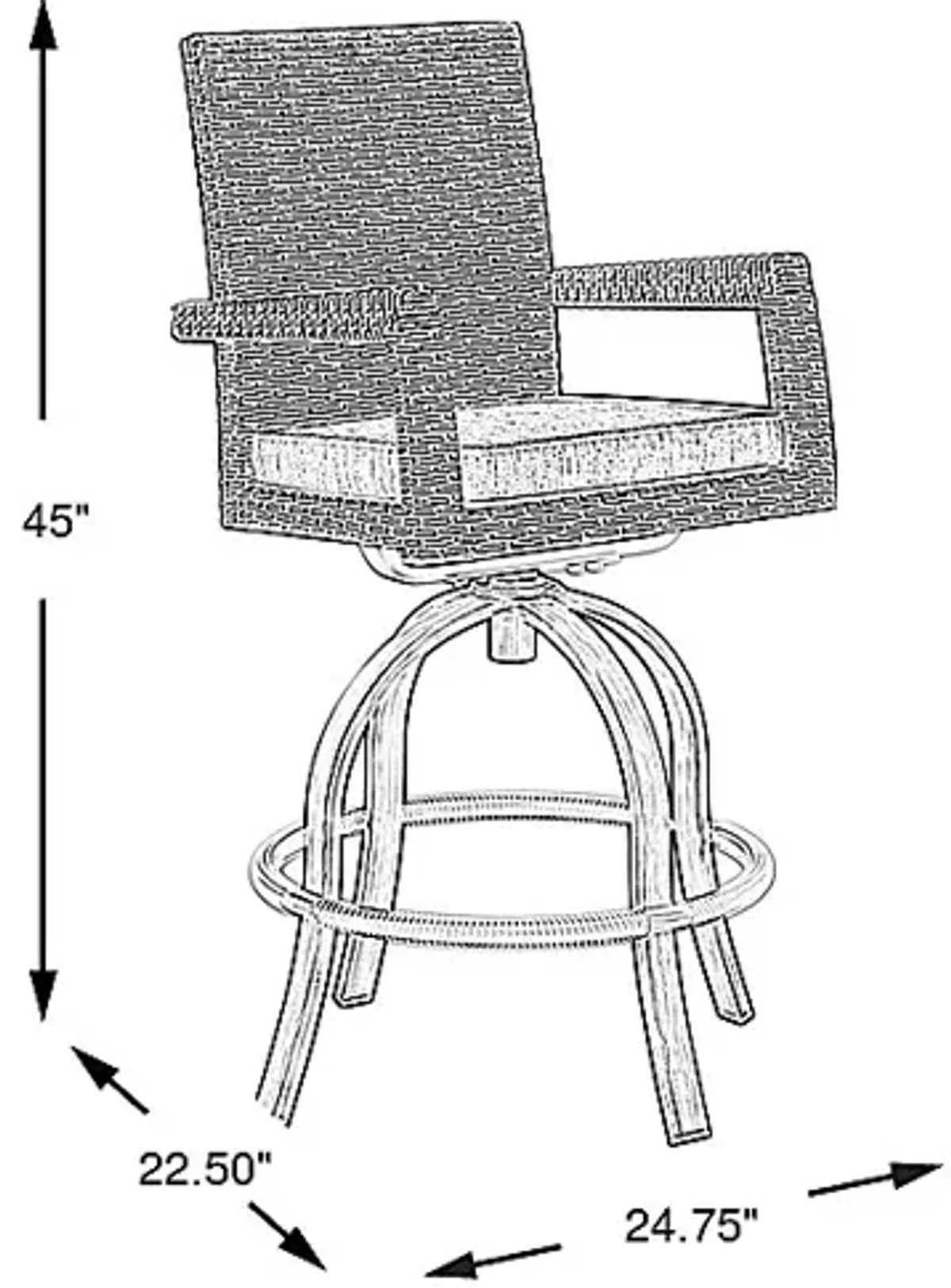 Sun Valley Light Gray Swivel Barstool