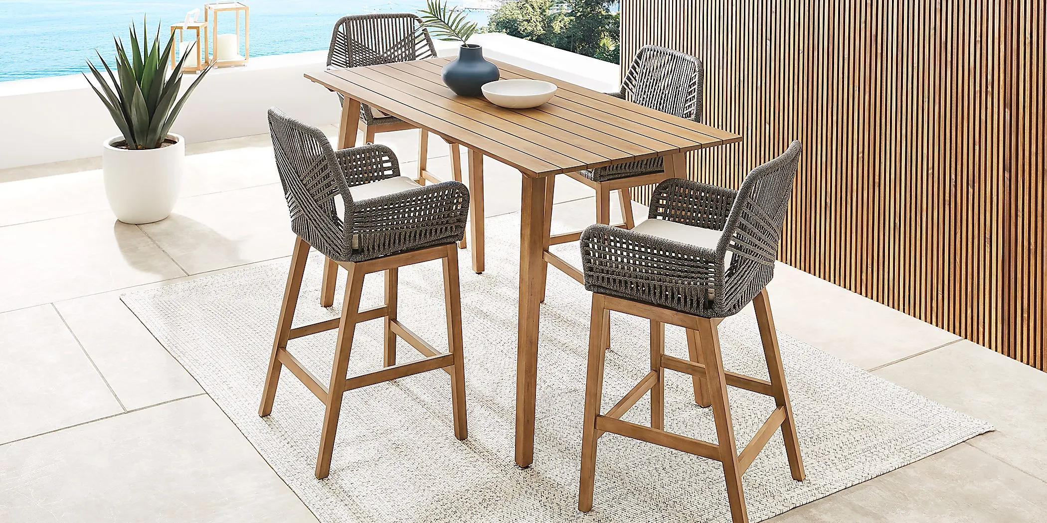 Tessere Gray Outdoor Barstool