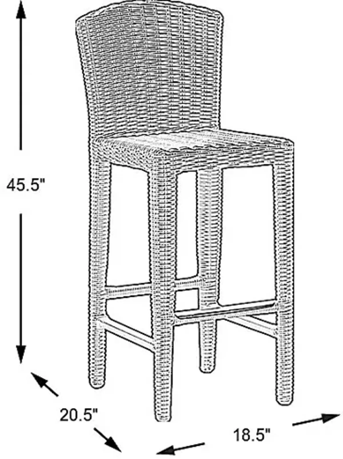 Patmos Gray Wicker Outdoor Barstool