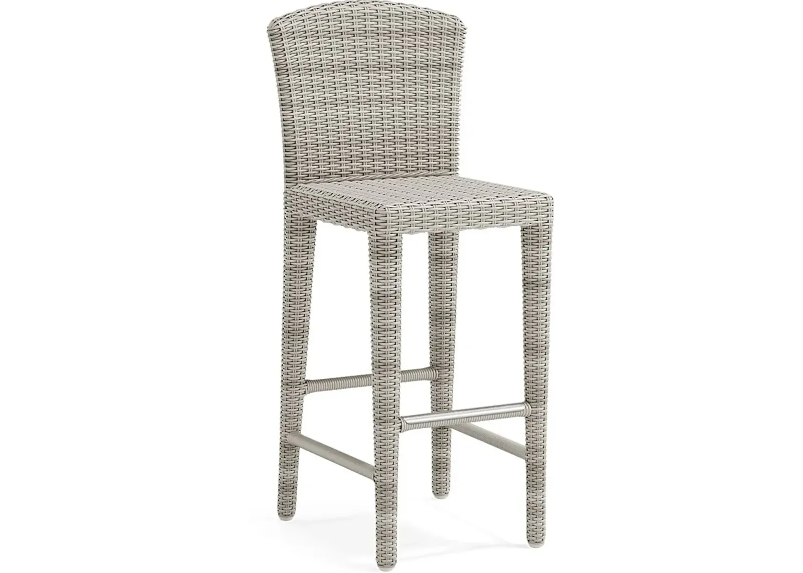 Patmos Gray Wicker Outdoor Barstool