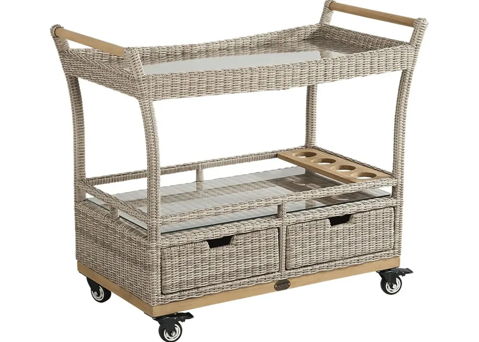 Hamptons Cove Gray Outdoor Bar Cart