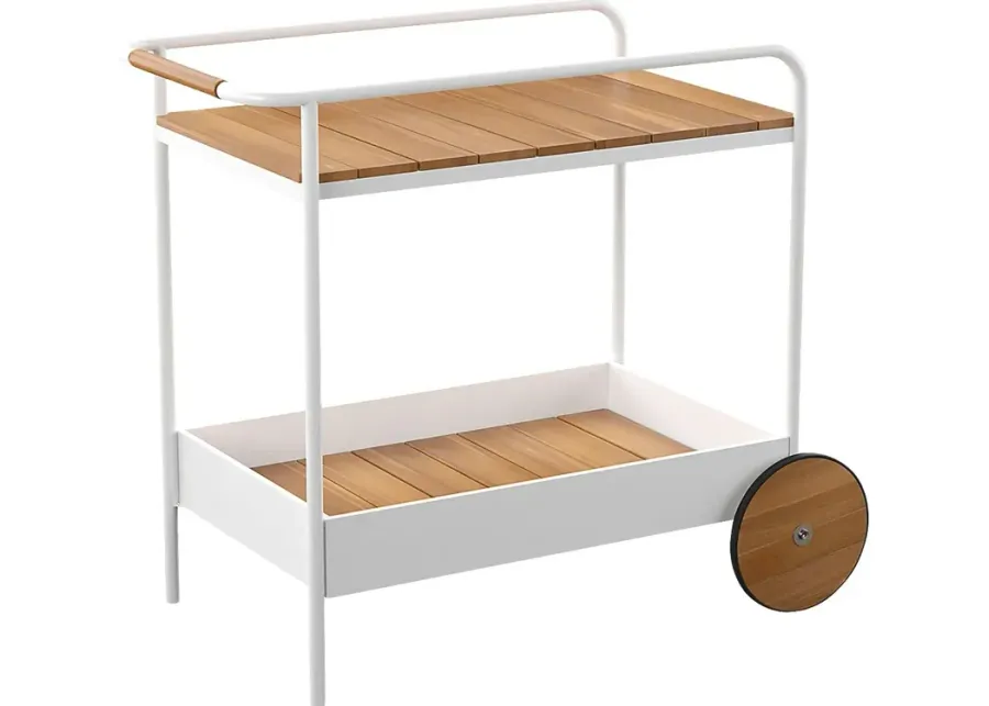 Outdoor Lorells White Bar Cart