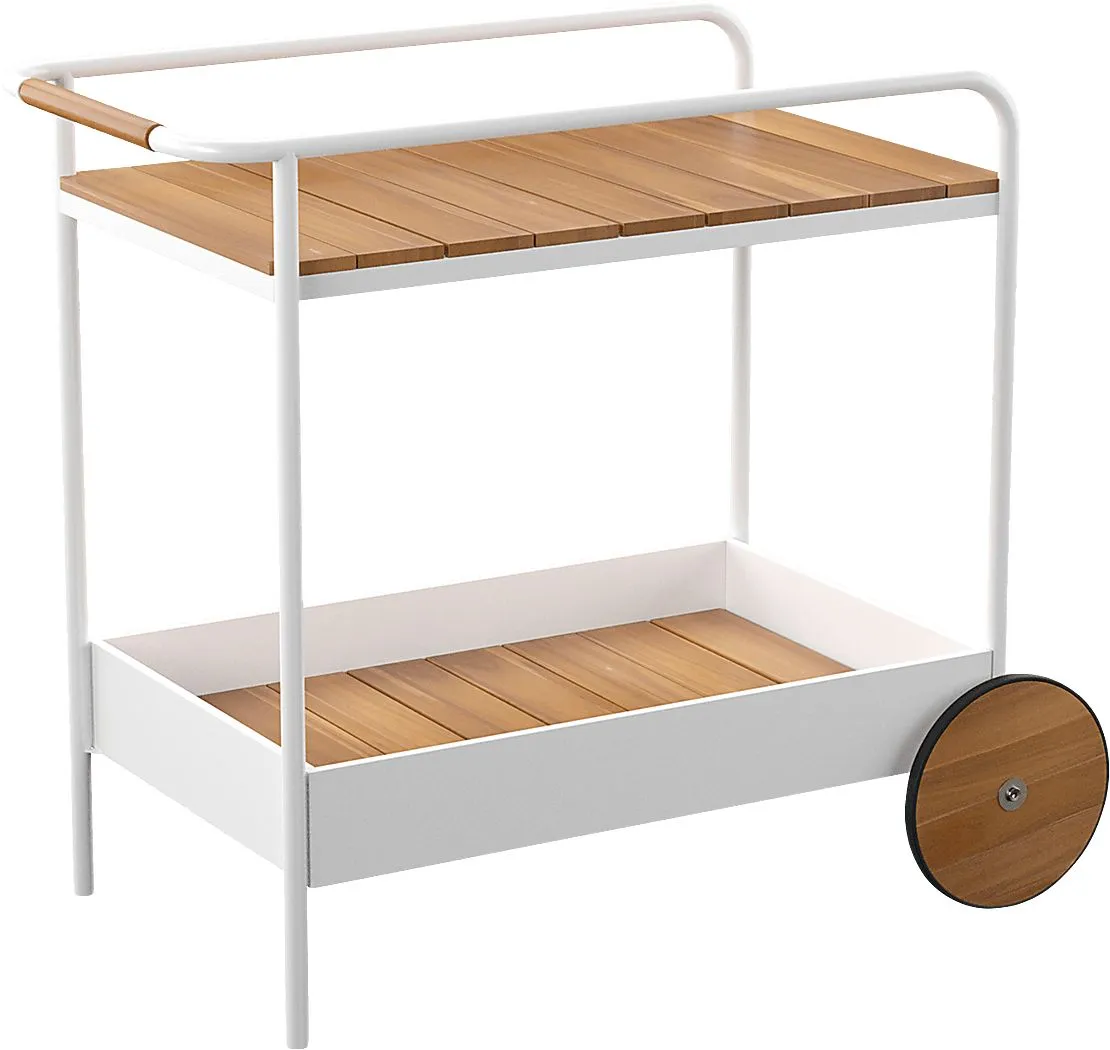 Outdoor Lorells White Bar Cart