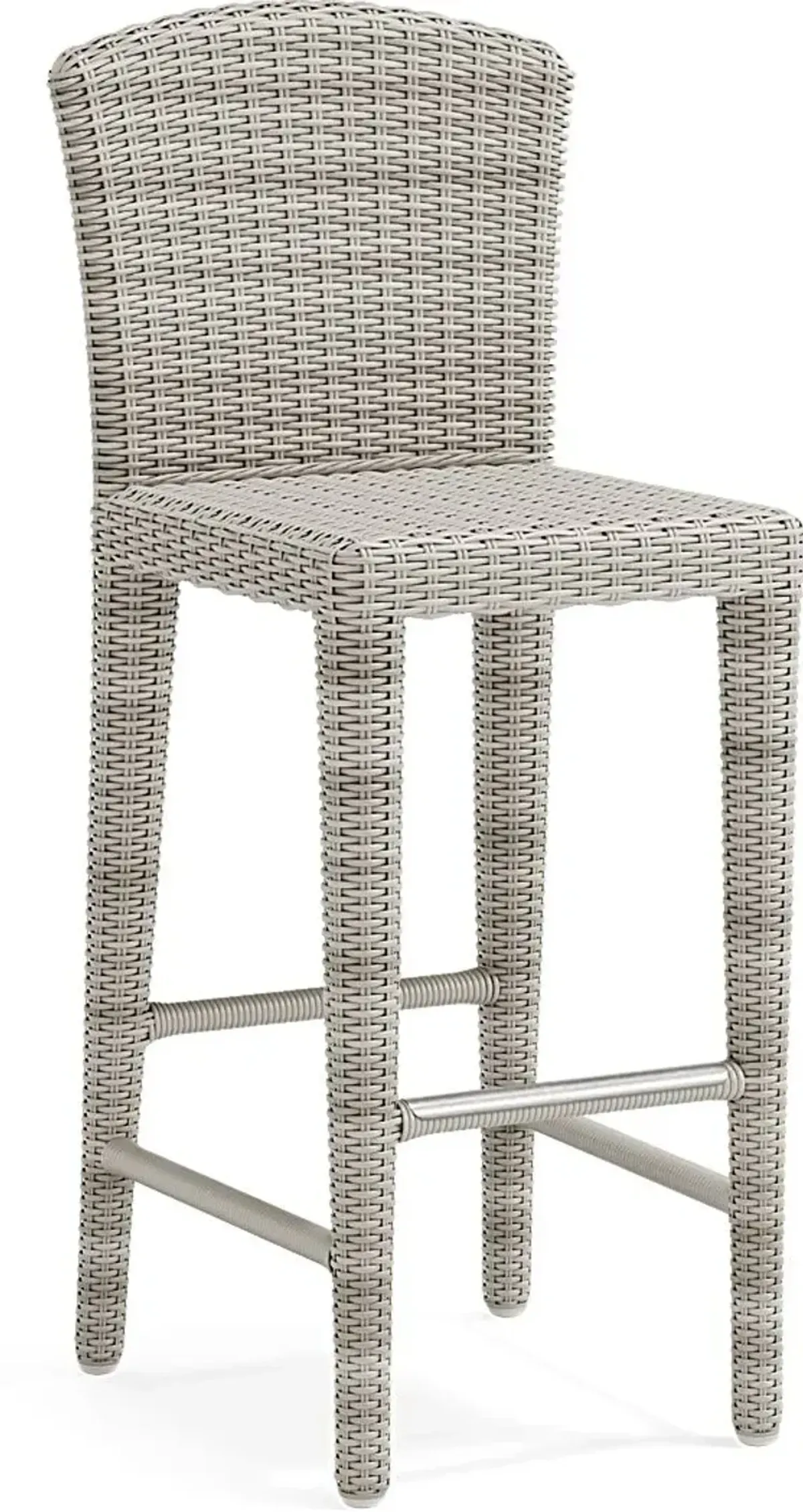 Patmos Teak 5 Pc 71 in. Rectangle Bar Height Outdoor Dining Set with Gray Wicker Barstools