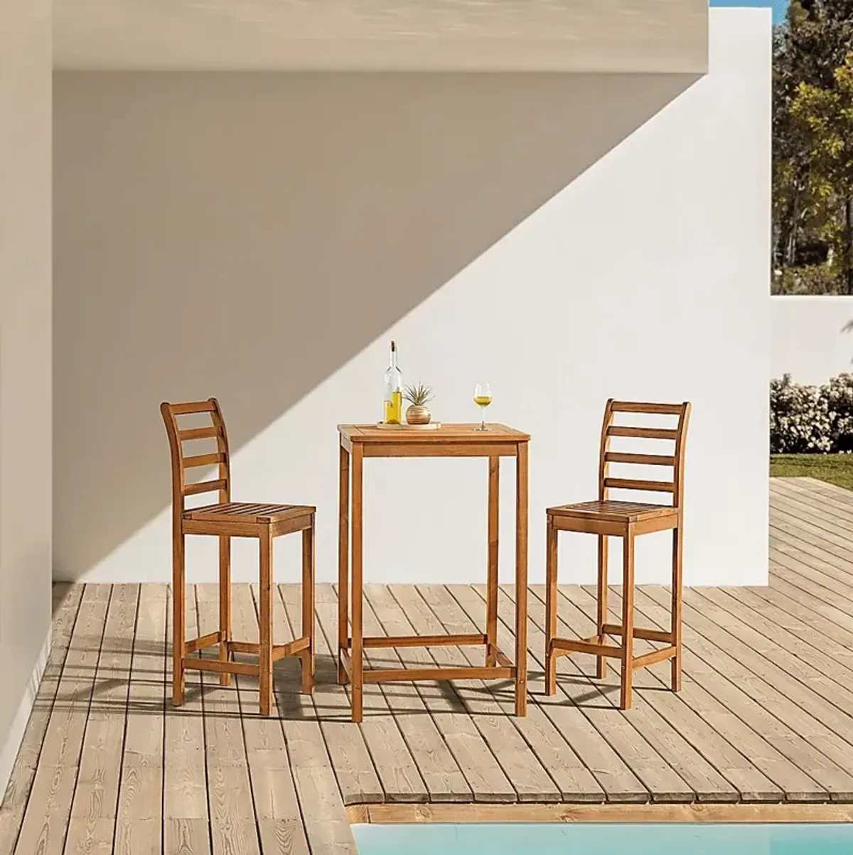 Outdoor Moenavi Brown Bar Bistro Set of 3