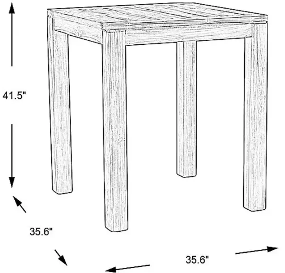 Patmos Teak 36 in. Square Bar Height Outdoor Dining Table