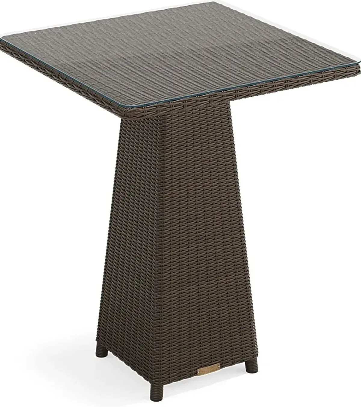 Patmos Brown Wicker 36 in. Square Outdoor Bar Table