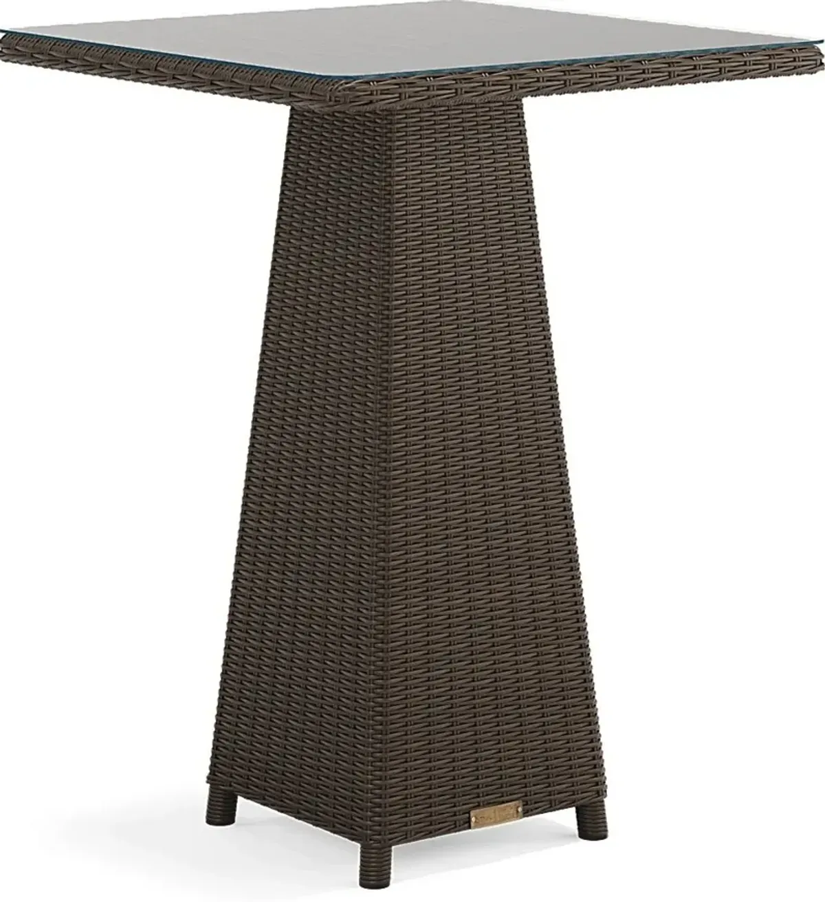 Patmos Brown Wicker 36 in. Square Outdoor Bar Table