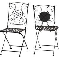 Outdoor Habena Black Side Chairs, Set of 2
