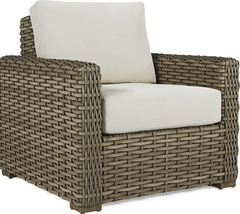 Siesta Key Driftwood Outdoor Chair with Linen Cushions