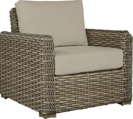 Siesta Key Driftwood Outdoor Chair with Pebble Cushions
