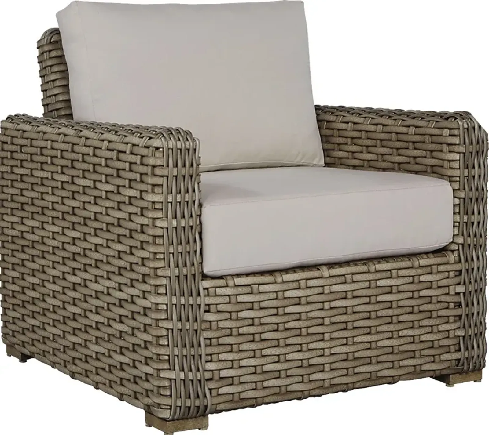 Siesta Key Driftwood Outdoor Chair with Rollo Linen Cushions