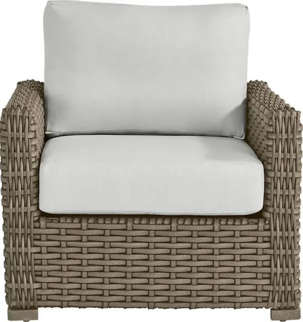 Siesta Key Driftwood Outdoor Chair with Dove Cushions