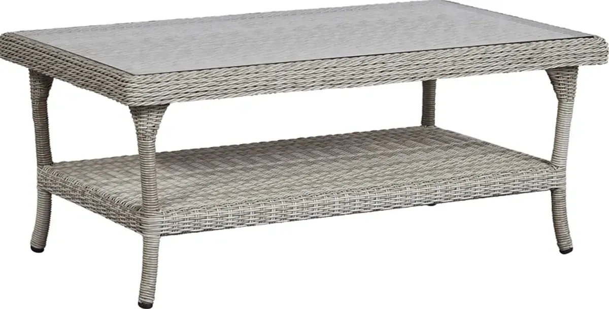 Hamptons Cove Gray 4 Pc Outdoor Seating Set with Seafoam Cushions