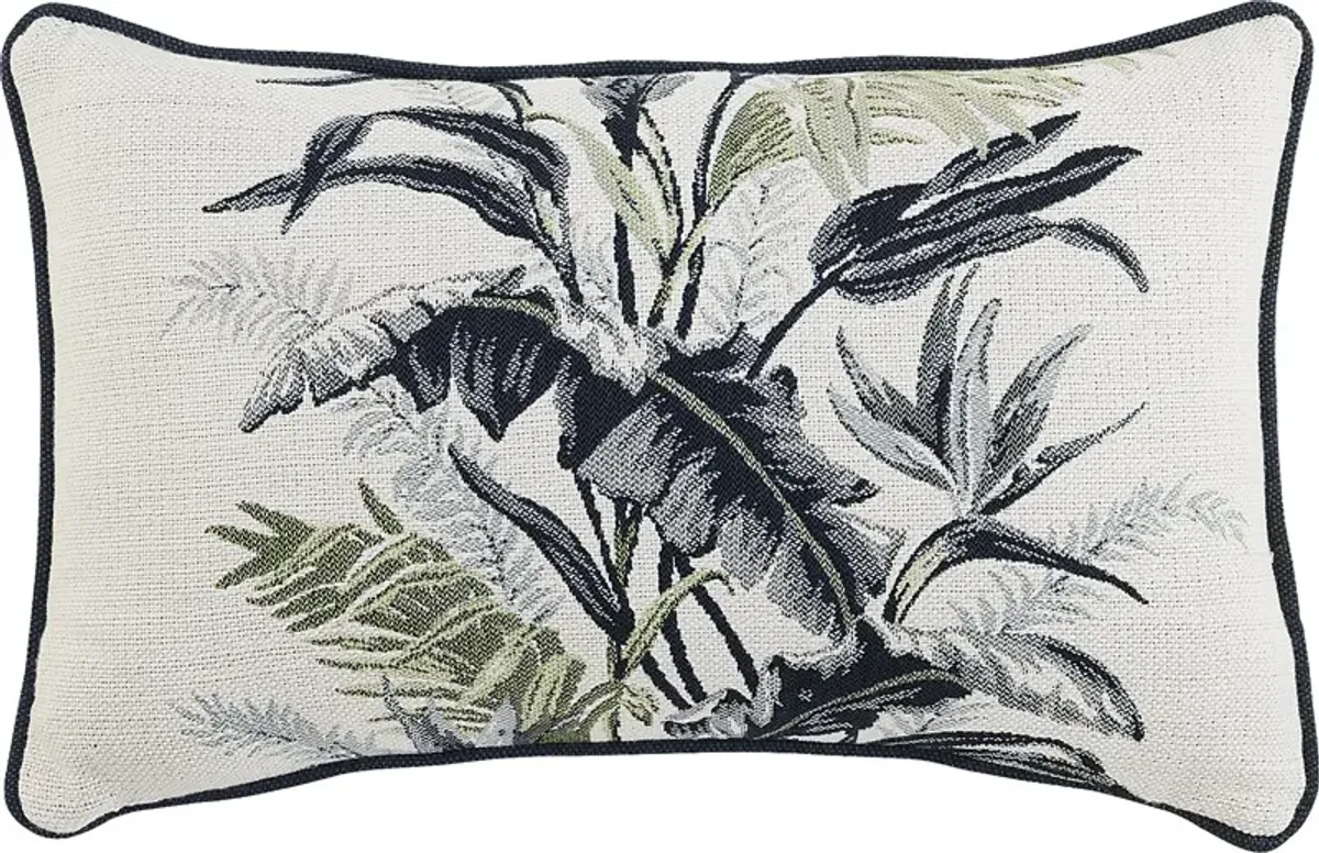 Vintage Tropical Green Indoor/Outdoor Kidney Pillow