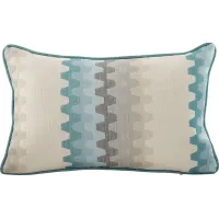 Accordian Geo Turquoise Indoor/Outdoor Accent Pillow