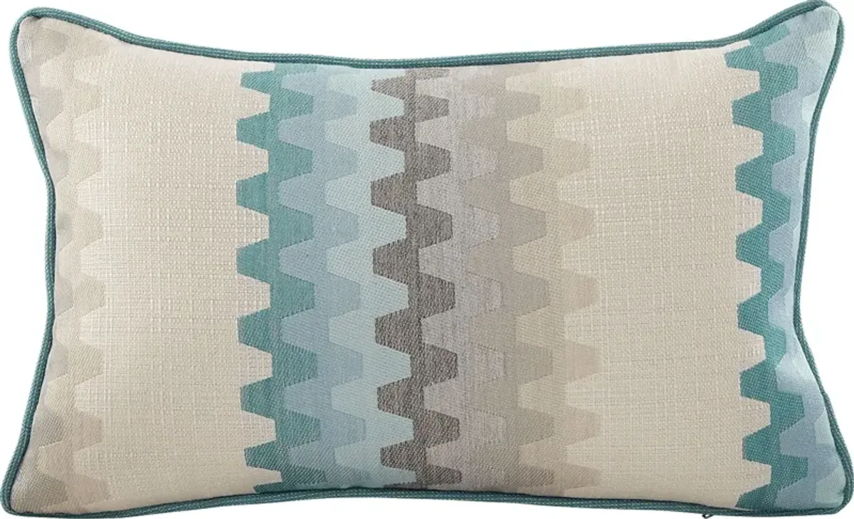 Accordian Geo Turquoise Indoor/Outdoor Accent Pillow