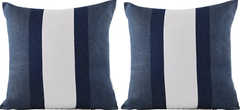 Madura Navy Indoor/Outdoor Accent Pillow, Set of Two