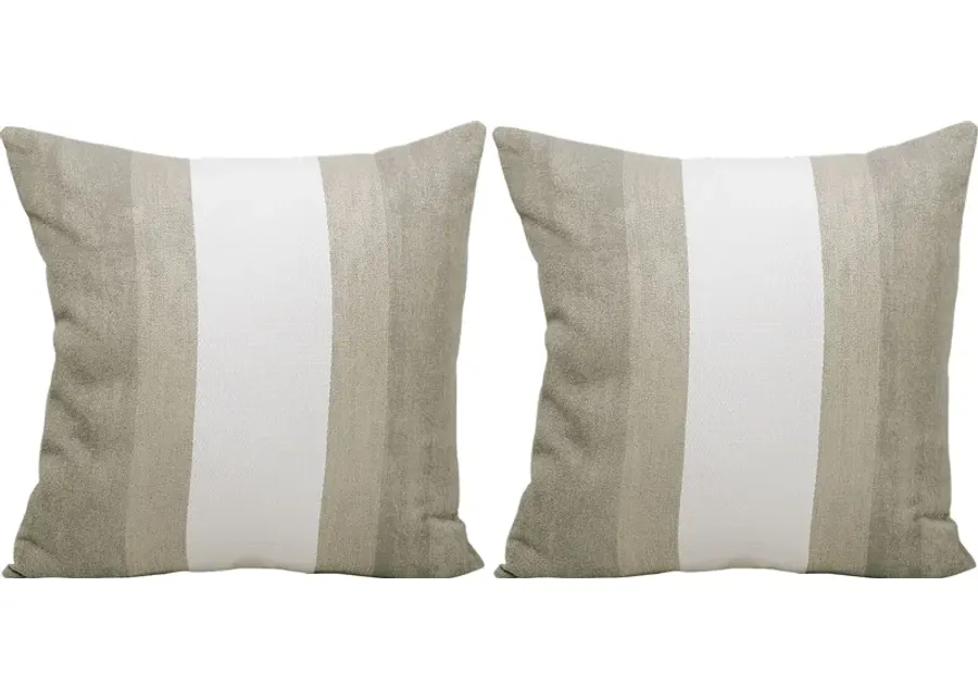 Madura Taupe Indoor/Outdoor Accent Pillow, Set of Two