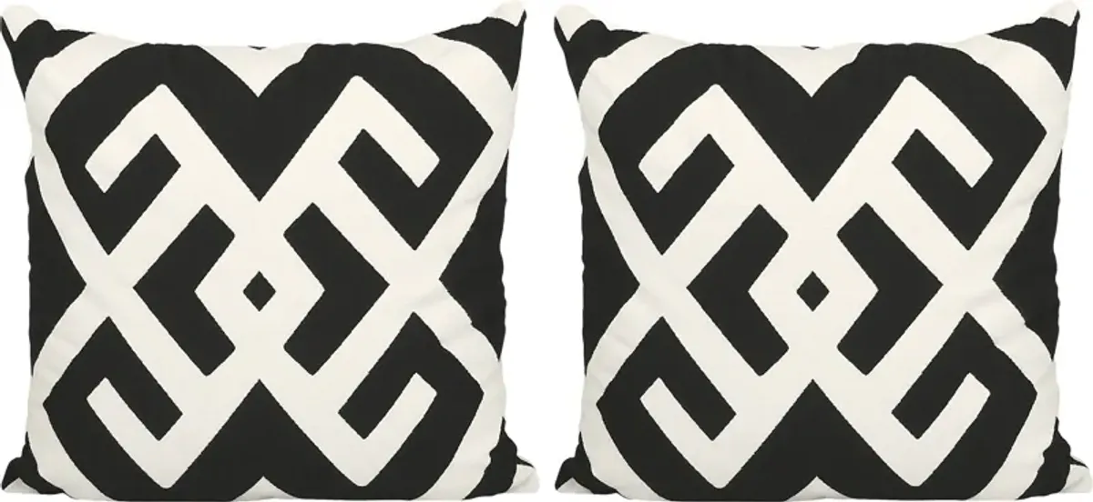 Sassandra Black Indoor/Outdoor Accent Pillow, Set of 2