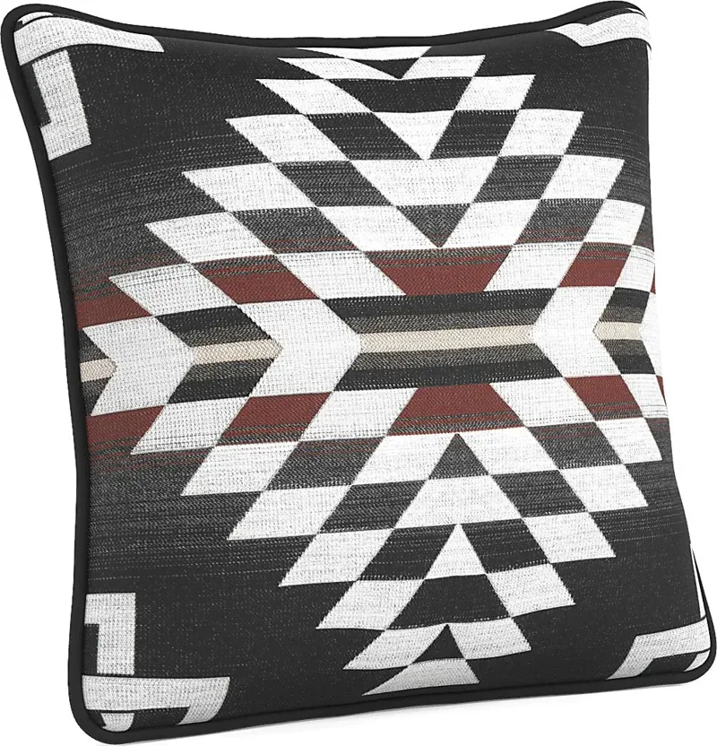 Zapotec Black Indoor/Outdoor Accent Pillow, Set of Two