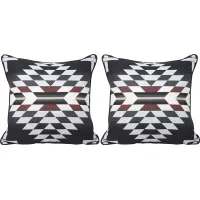 Zapotec Black Indoor/Outdoor Accent Pillow, Set of Two