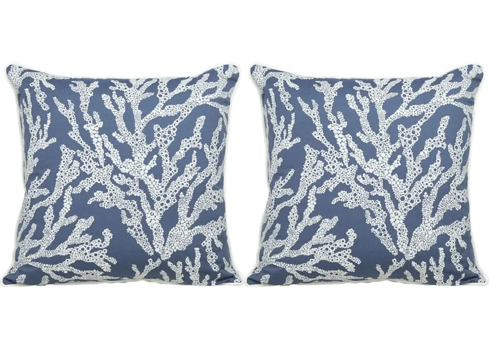 Coral Capri Blue Indoor/Outdoor Accent Pillow, Set of Two