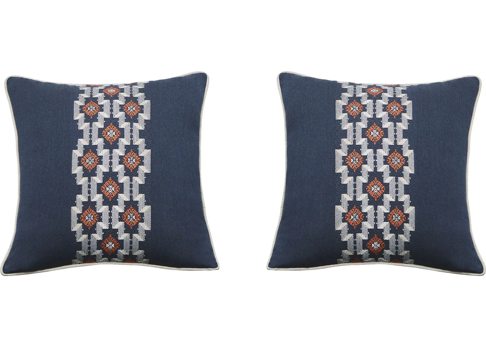 Montrose Rose Indigo Indoor/Outdoor Accent Pillow, Set of Two