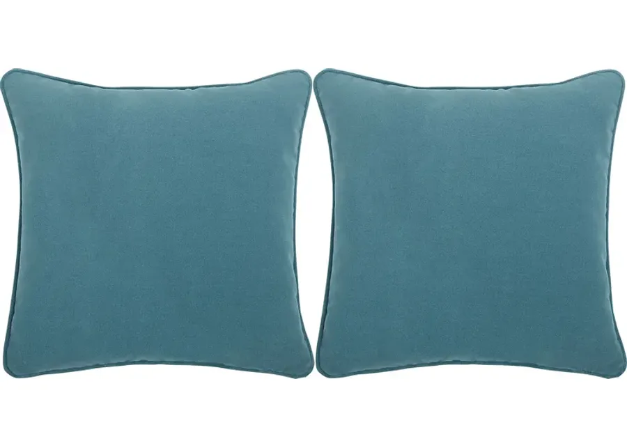 Sun Sorreo Teal Indoor/Outdoor Accent Pillow, Set of Two