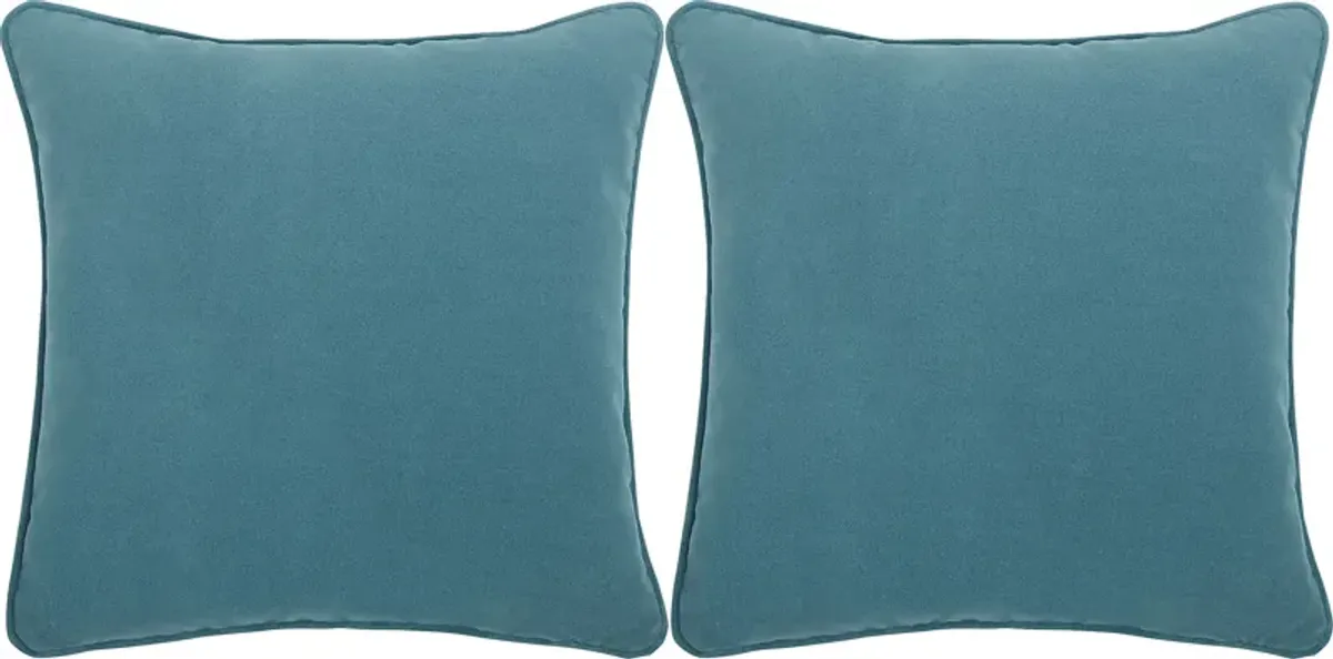 Sun Sorreo Teal Indoor/Outdoor Accent Pillow, Set of Two