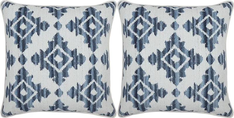 Elmaple Dark Blue Indoor/Outdoor Accent Pillow, Set of Two