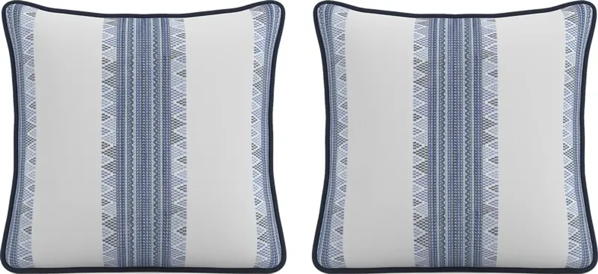 Stitchstone Indigo Indoor/Outdoor Accent Pillow, Set of Two