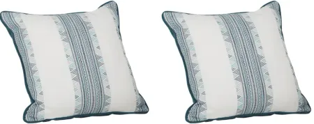 Stitchstone Teal Indoor/Outdoor Accent Pillow, Set of Two