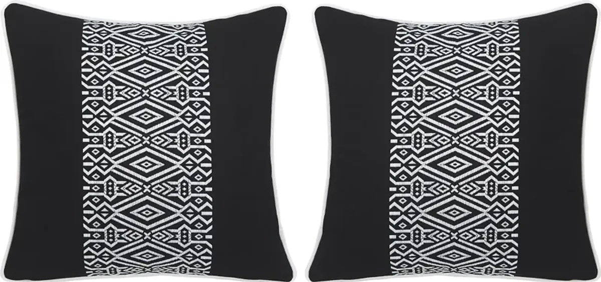 Zaraska Ebony Indoor/Outdoor Accent Pillow, Set of Two