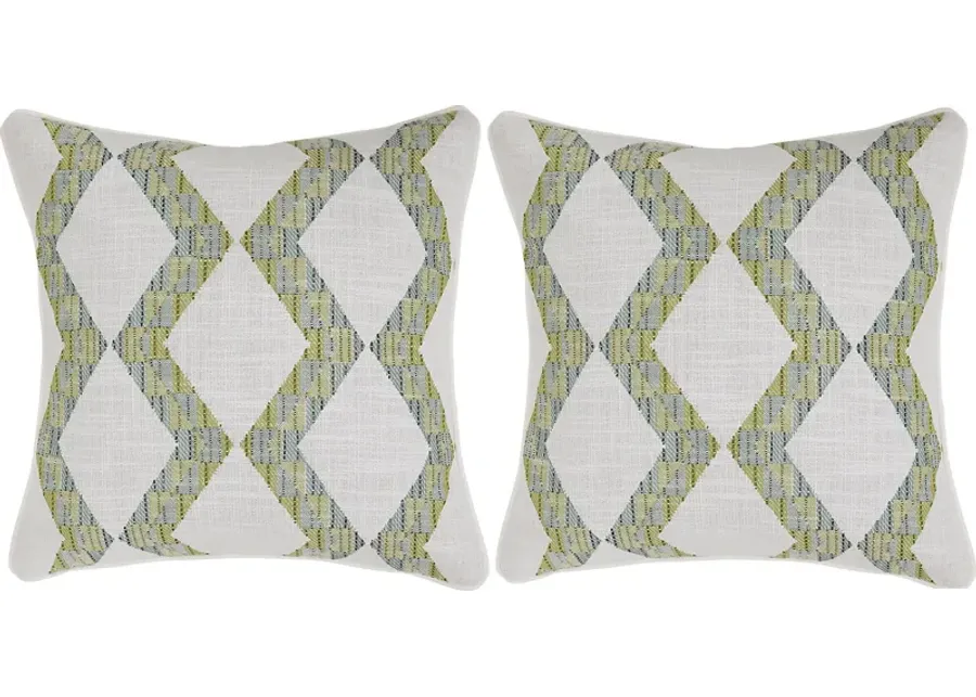 Toshi Capri Celadon Indoor/Outdoor Accent Pillows, Set of 2