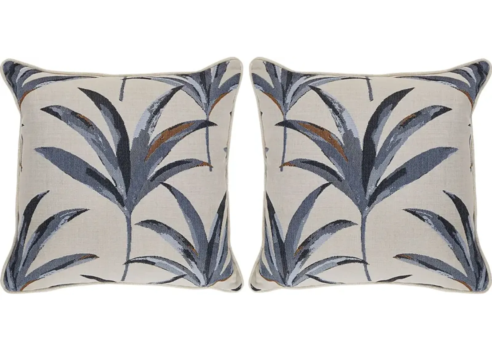 Martinique Beach Blue Indoor/Outdoor Accent Pillows, Set of Two