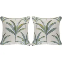 Martinique Tropics Celadon Indoor/Outdoor Accent Pillow, Set of 2