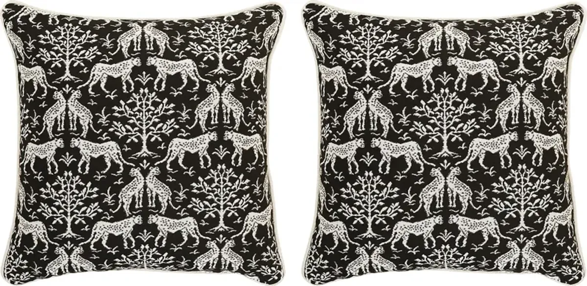 Jaipur Frame II Onyx Indoor/Outdoor Pillows (Set of 2)