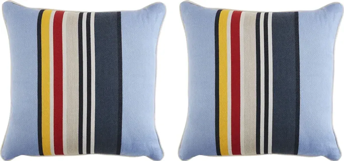 Yosemite Stripe Sky Indoor/Outdoor Accent Pillow, Set of 2