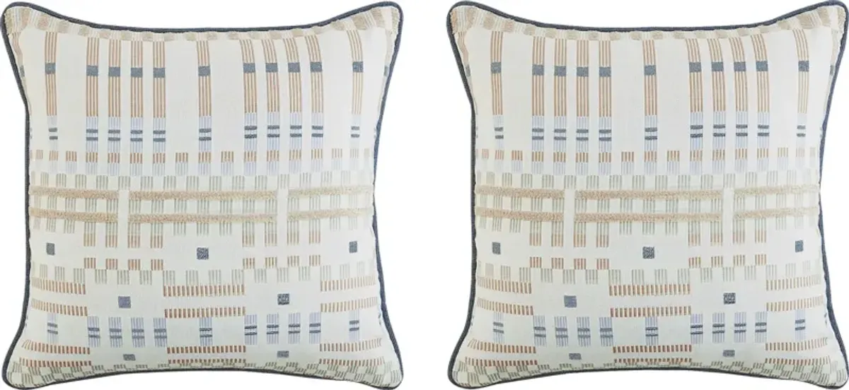 Approach Shore Blue Indoor/Outdoor Accent Pillows, Set of 2