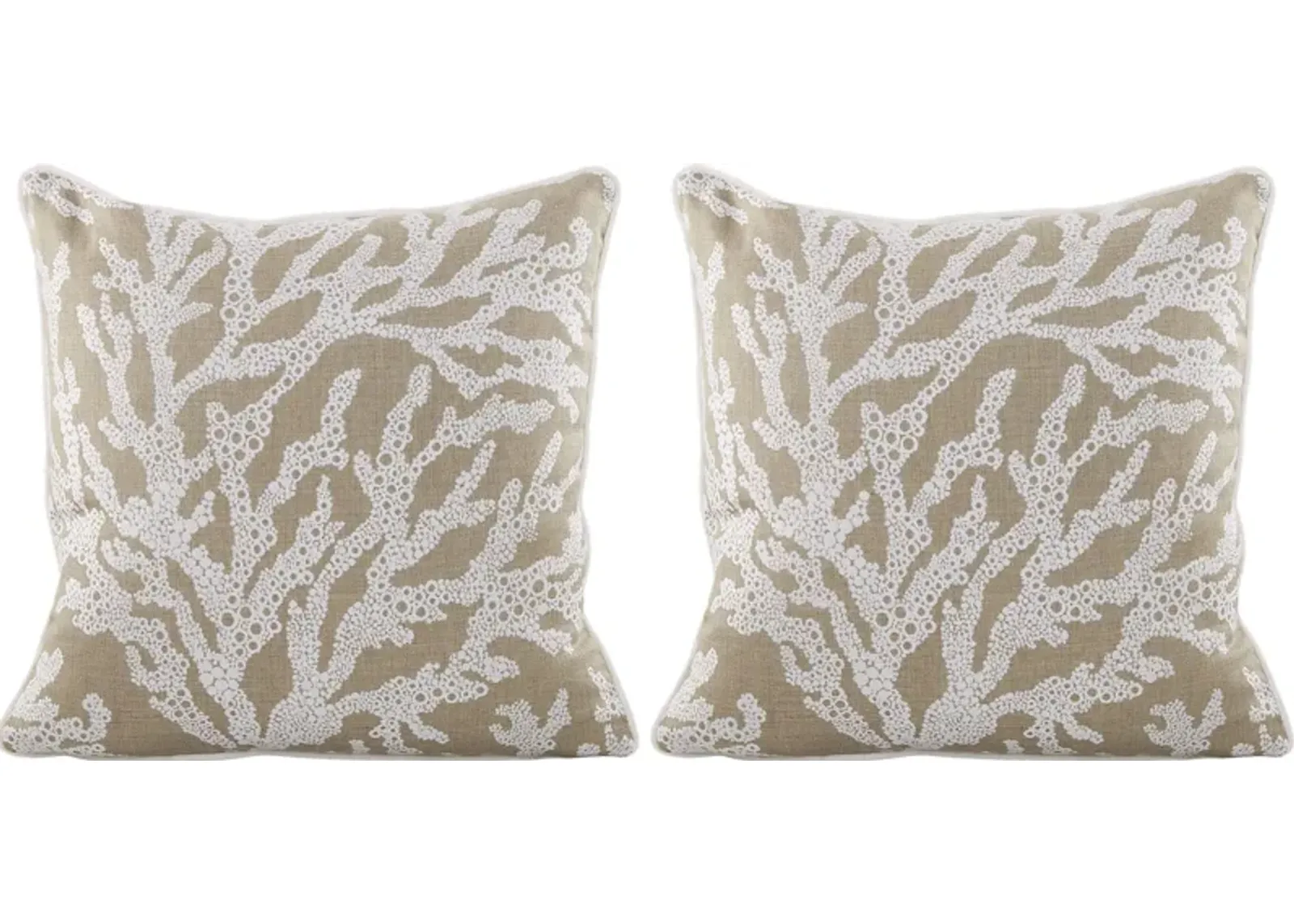 Coral Sand Beige Indoor/Outdoor Accent Pillow, Set of Two