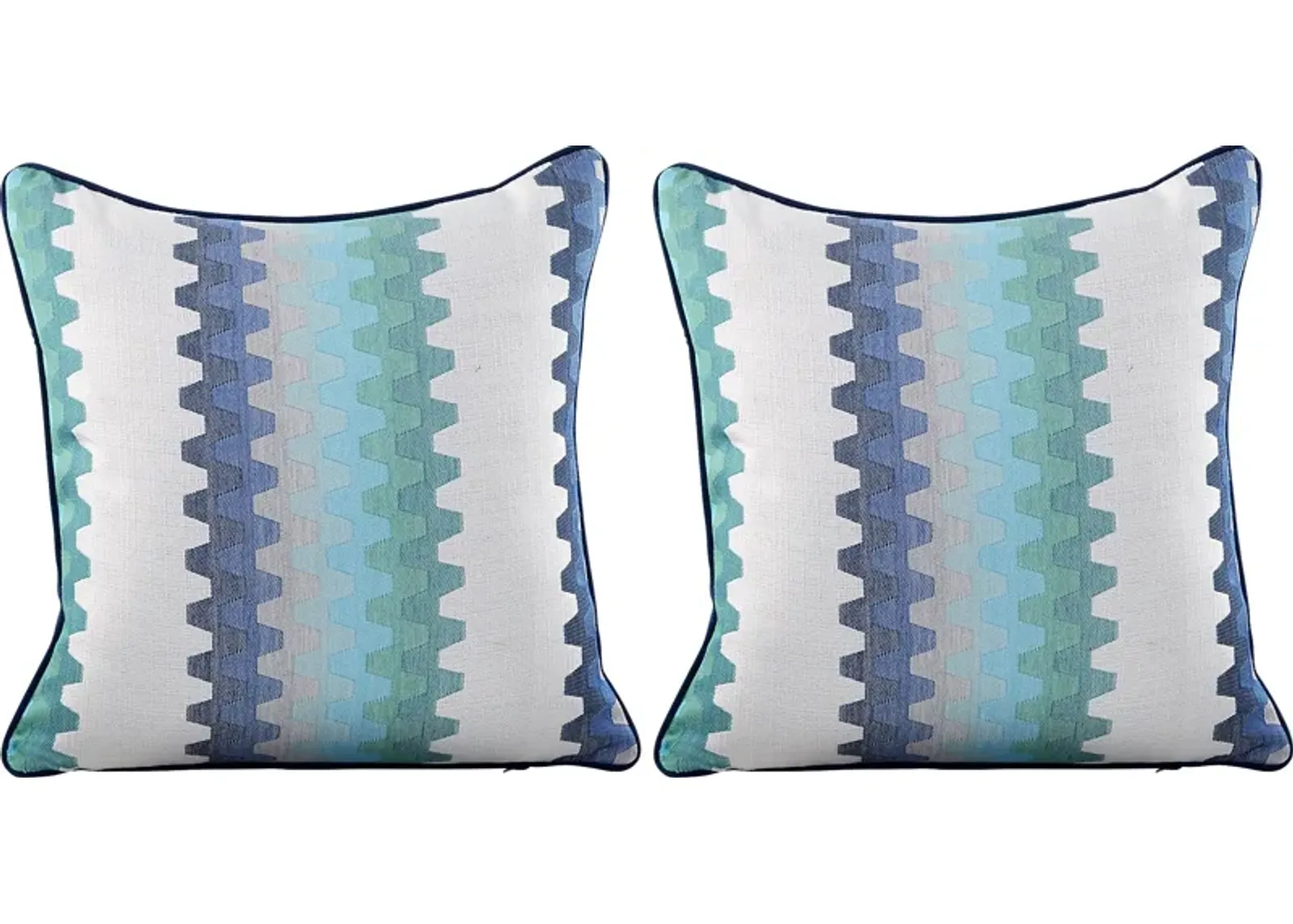 Accordion Geo Seaport Indoor/Outdoor Accent Pillow, Set of Two