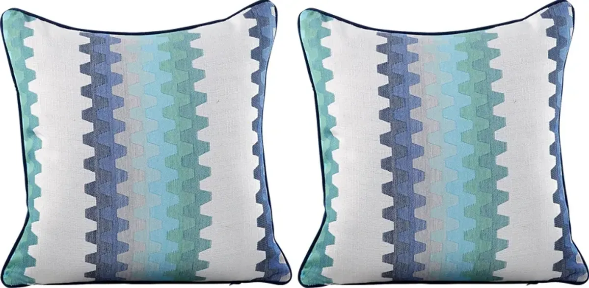 Accordion Geo Seaport Indoor/Outdoor Accent Pillow, Set of Two