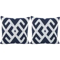 Sassandra Navy Indoor/Outdoor Accent Pillow, Set of Two