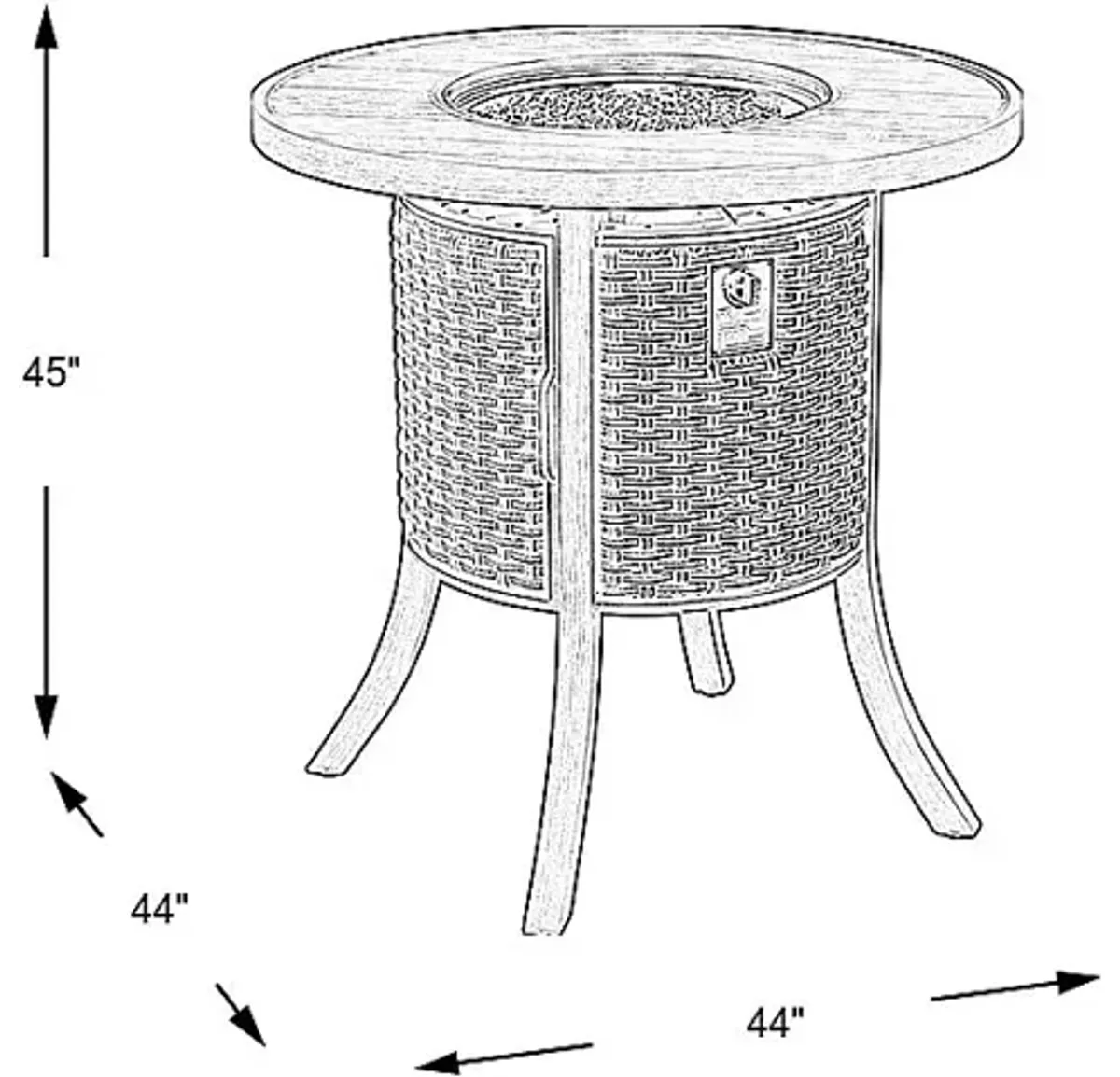 Siesta Key Gray Outdoor Fire Bar Table