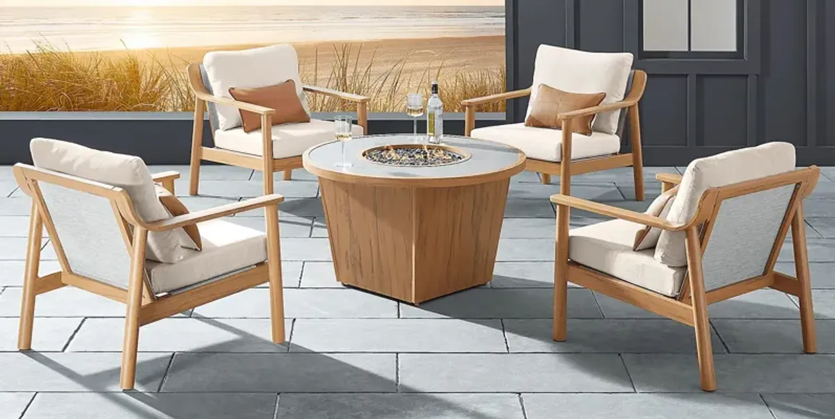 Logen Natural Round Outdoor Fire Pit